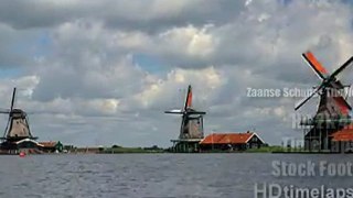 Zaanse Schans, The Netherlands - HD 2K 4K Time Lapse Stock Footage Royalty-Free