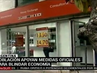 Argentinos apoyan medidas para blindar la economía