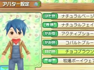 Harvest Moon : The Land's Origins - Création d'avatar garçon