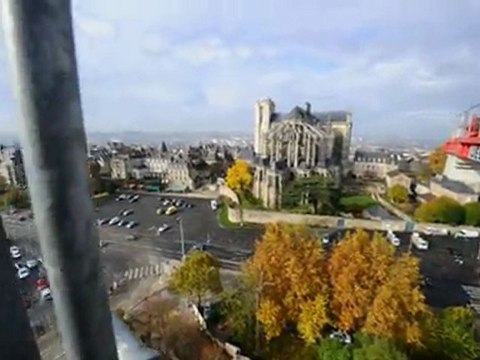 En haut de la grue, sur le chantier des Jacobins au Mans