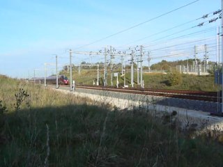 Train Italien AGV en essais sur la LGV à Chevroz