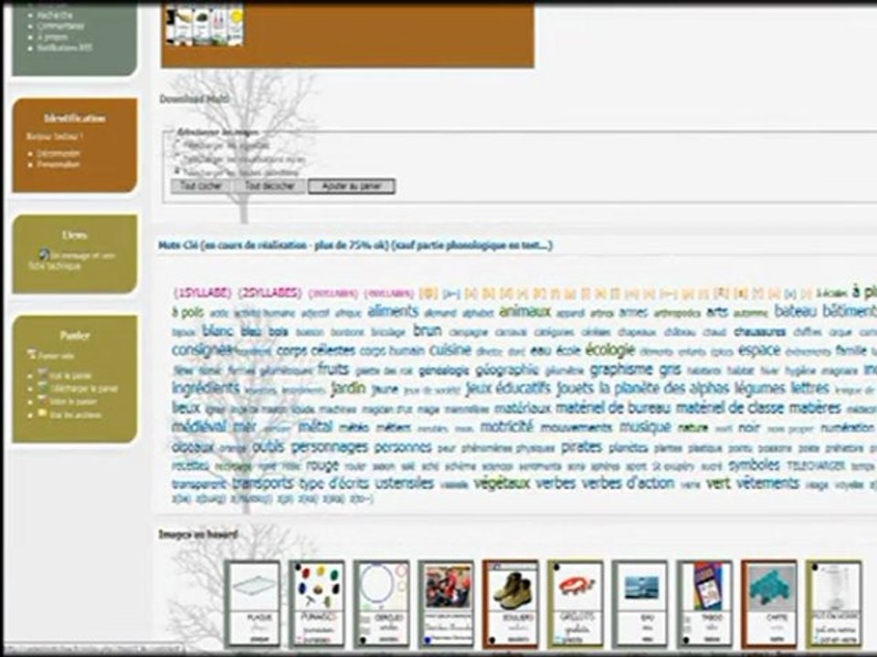 Yadesmots - tutoriel1 (test) - télécharger un panier d'images