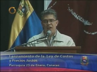 Jaua anuncia lanzamiento de ley de costos