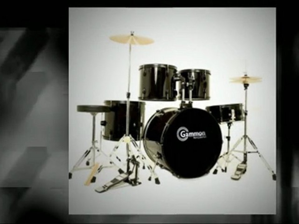 New Drum Set Black 5-Piece Complete Full Size - Top ...
