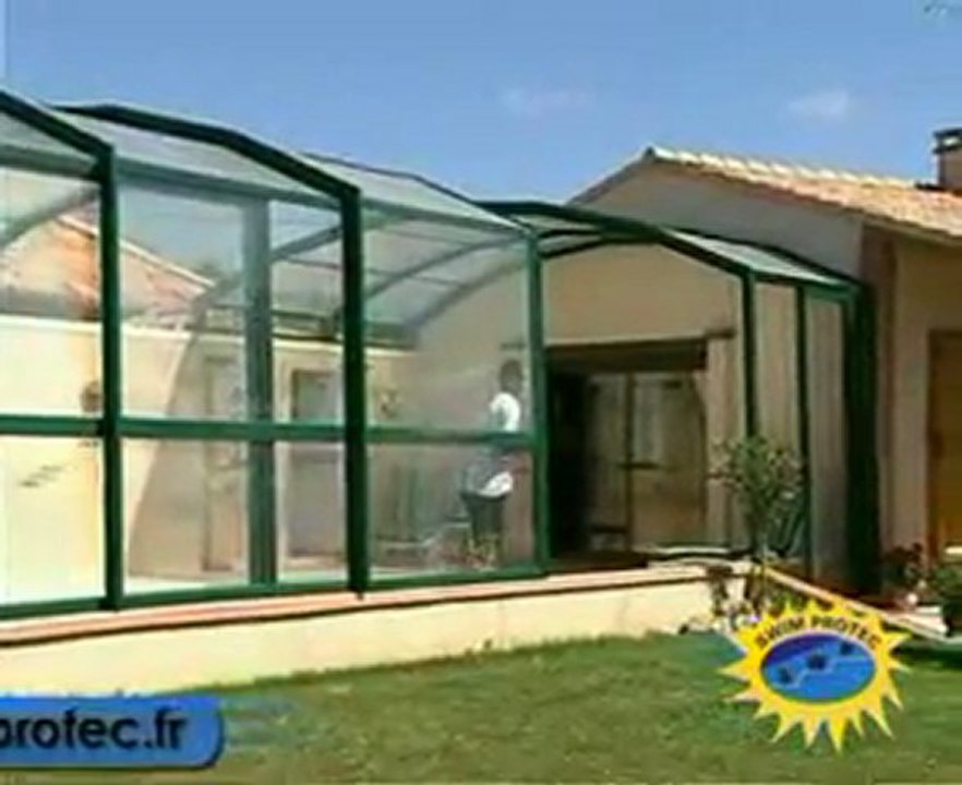 Swimprotec : vidéo d'un Abri de Piscine Haut Adossé avec rotonde