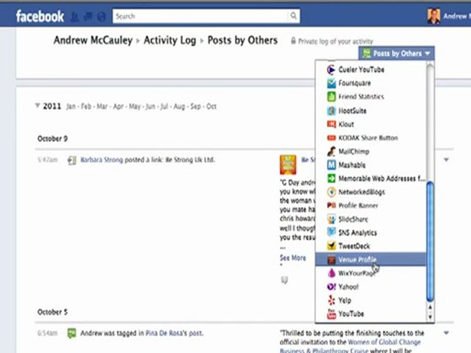 Facebook timeline tips #4 -View Activity