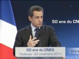 Discours de N. Sarkozy à l'occasion du 50e anniversaire du CNES 