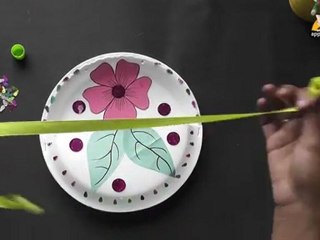 How to make a Flower Basket - Arts & Crafts in Hindi