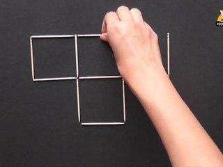 Toothpick Puzzle in Hindi - Make 4 Squares from 3