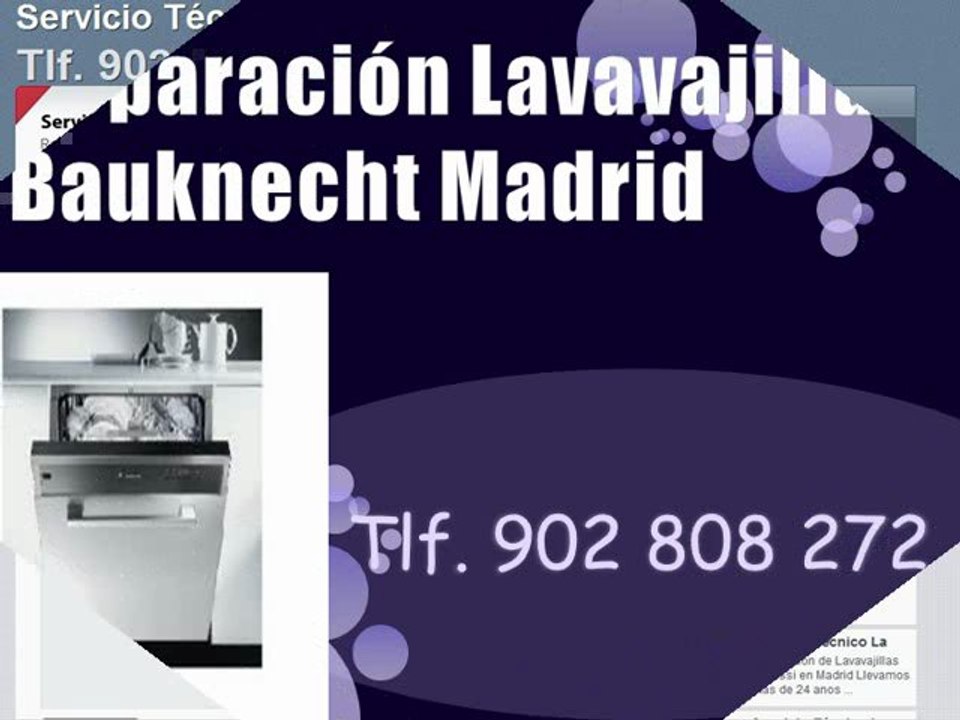 Reparación lavavajillas Bauknecht Madrid - Tlf. 902 808 272
