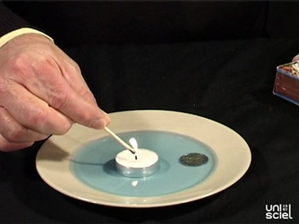 Faire monter de l'eau avec une bougie