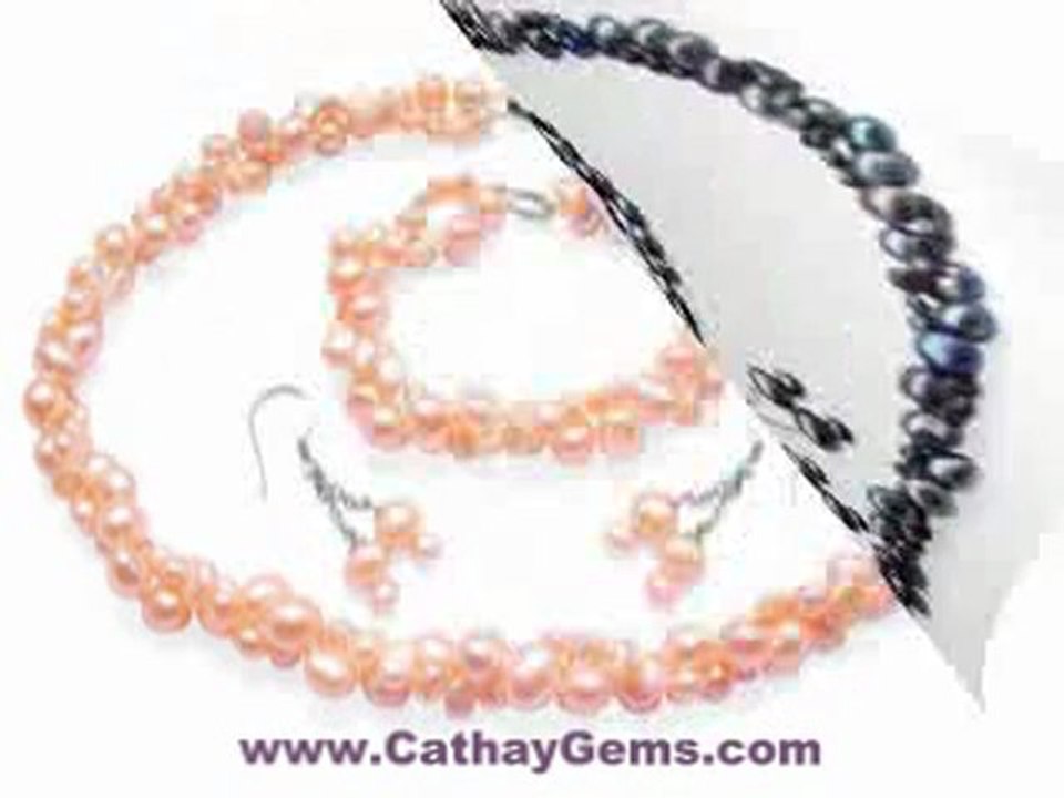 Make a High End Pearl Jewelry Set with Colored Baroque pearls