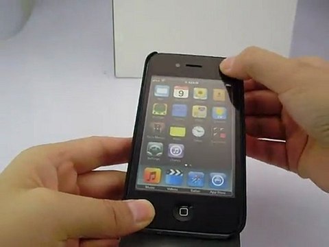 Classic Black Flip Leather Case Designed for iPhone 4