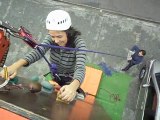 Kanal D Doktorum Programı Yükseklik korkusu konulu yayın sonrası çekim ekibinden Cansin DEDE seyyar tırmanış duvarındaki tırmanış şovu
