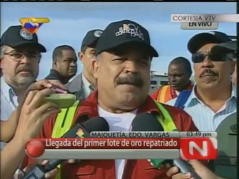Llega cargamento de oro a Venezuela
