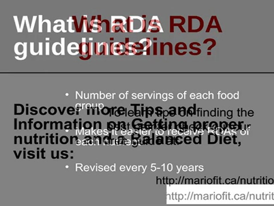 What is RDA guidelines?