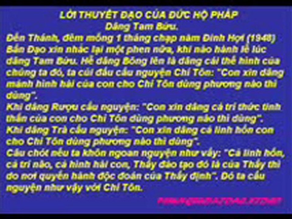 Lời Cầu Nguyện Khi Dâng Tam Bửu - 11-11