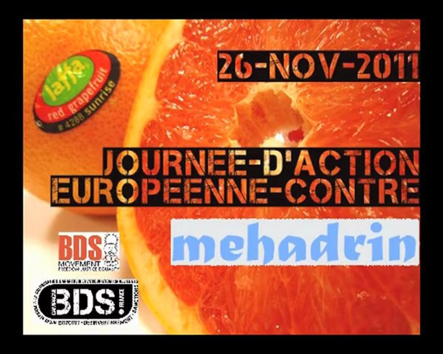 Le Comité BDSFrance34 s'engage dans la bataille contre Mehadrin (Carrefour 26/11/2011)