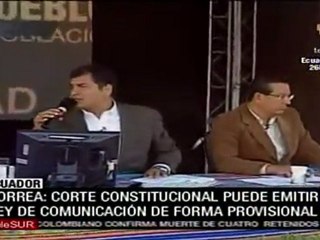 Correa: Ley de comunicación, mandato constitucional