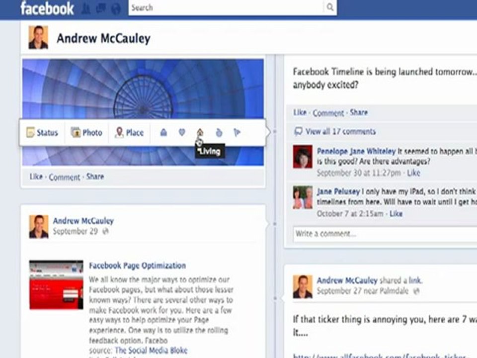 Facebook timeline tips #8 -Past Status Updates