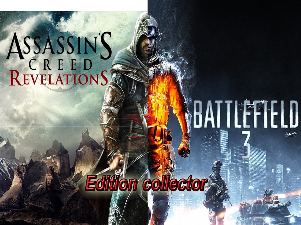 présentation de jeux video édition collections (assassin's creed révélation+battlefield 3 xbox360 )