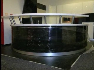 Curved wooden kitchen furniture made by Radu Man    ---   Mobila de bucatarie curbata