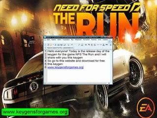 Need for Speed The Run Limited Edition 2011 Keygen
