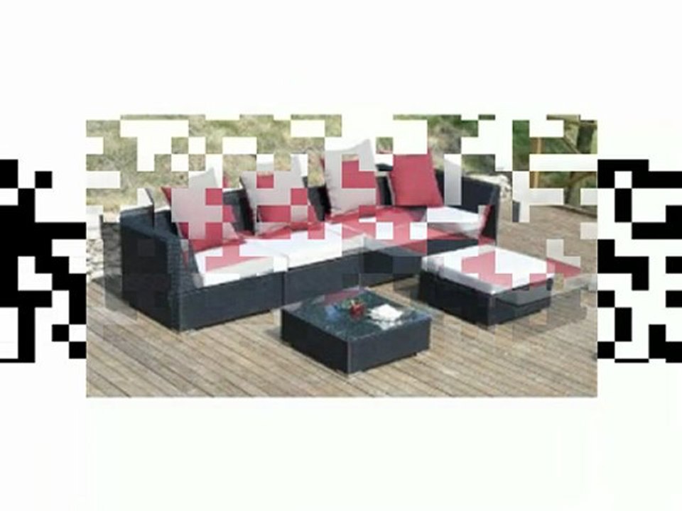 6 teilige Loungegruppe Nairobi schwarz Polyrattanmöbel