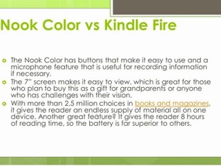 Nook Color vs Kindle Fire