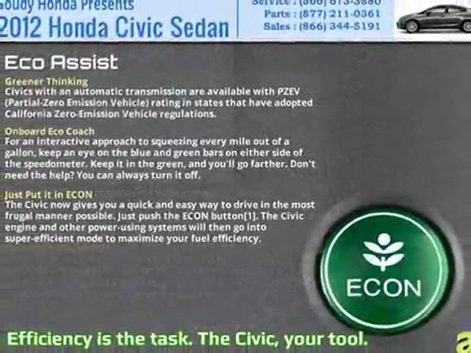 New 2012 Honda Civic Sedan Los Angeles by Goudy Honda