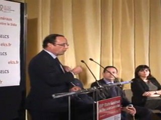 LES ENGAGEMENTS DE HOLLANDE SUR LE SIDA HOTEL DE PARIS LE 29 11 2011