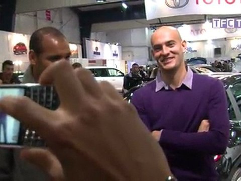 Les joueurs du TFC sur le stand Citroen DALLARD