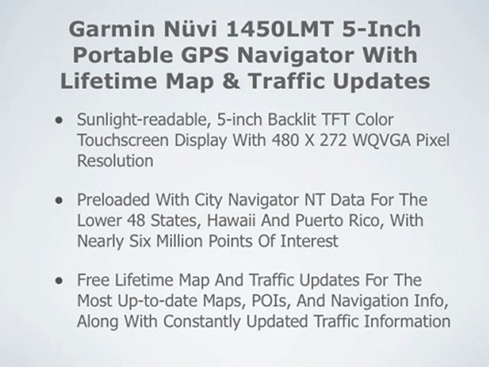 Garmin nuvi 1450LMT 5-Inch Portable GPS Navigator Review