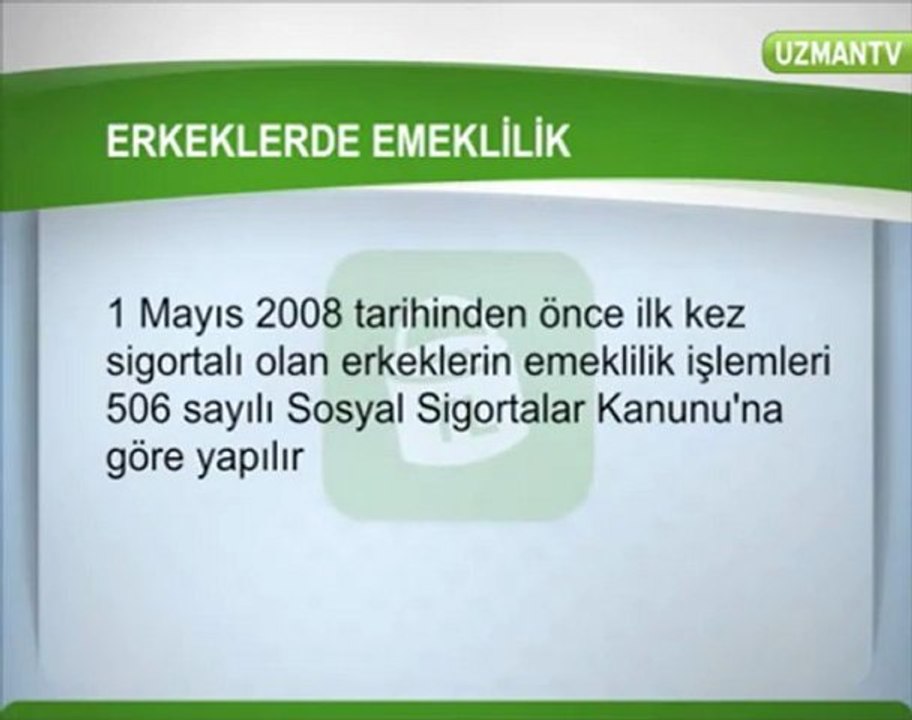 Erkeklerde Emeklilik Yaşı Belirleme - www.edevletim.com