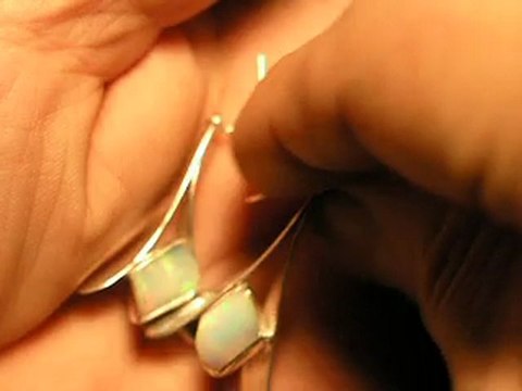 Opal Earrings on sterling silver