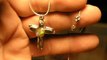 Hollow Opal Cross Sterling Necklace