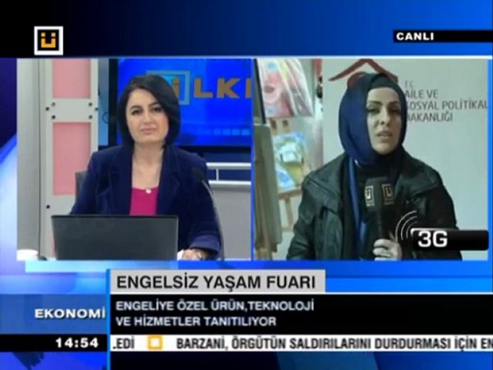Nagehan Hüküm Engelsiz Yaşam Fuarı Ülke tv 3G  Bağlantısı 1 Aralık 2011