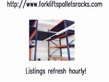 Pallet jacks, pallets, fork lifts, as well as pallet racking