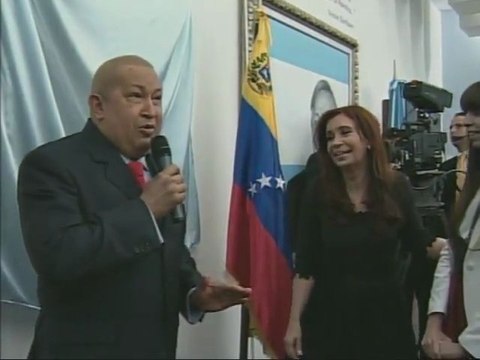 Presidente Chávez pintó cuadro en honor a Néstor Kirchner