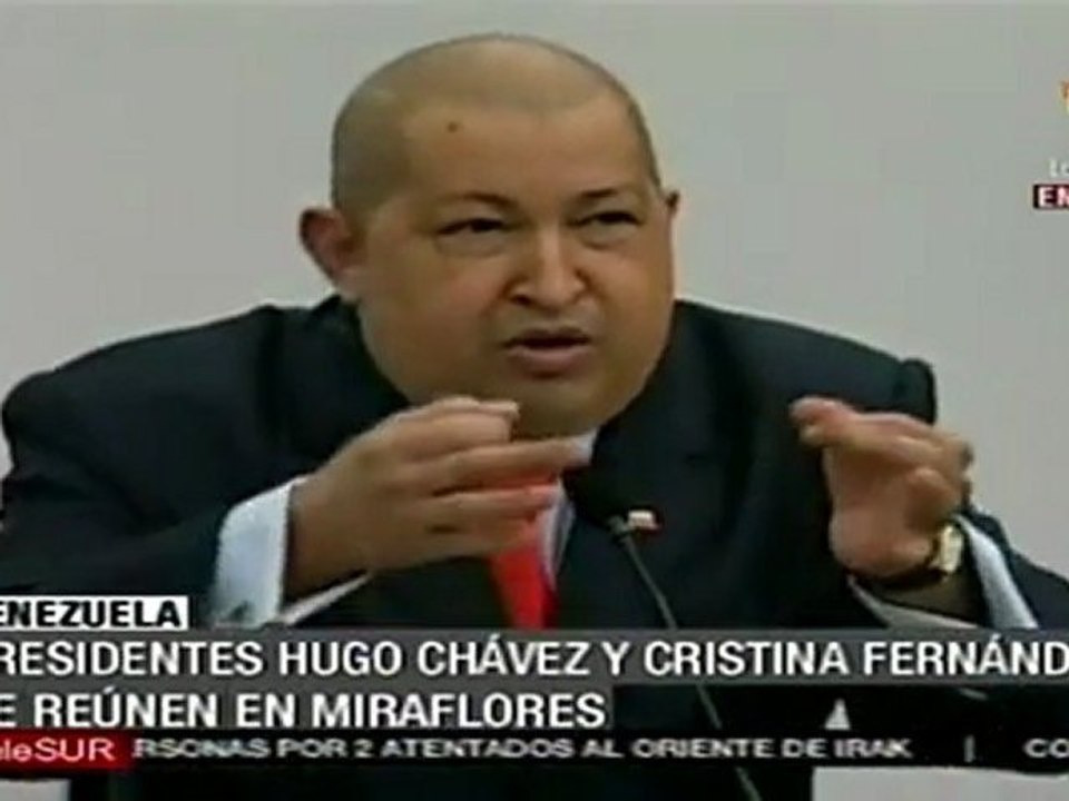 Reunión de presidentes Chávez y Fernández en Miraflores