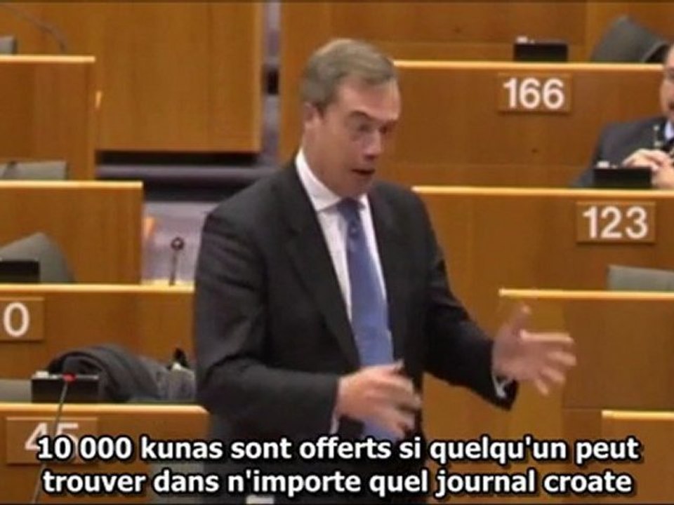 l'UE soudoie l'indépendante Croatie - N. Farage