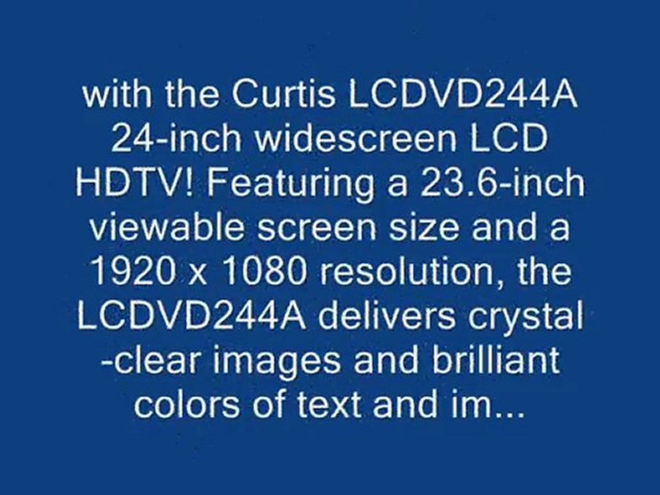24 Curtis LCDVD244A 1080p Widescreen  LCD HDTV