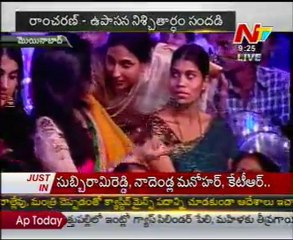 Chiru Recieves Guests In Ramcharan's Engagement - Exclusive Visuals