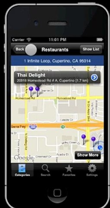 Places Around iPhone App Screencast