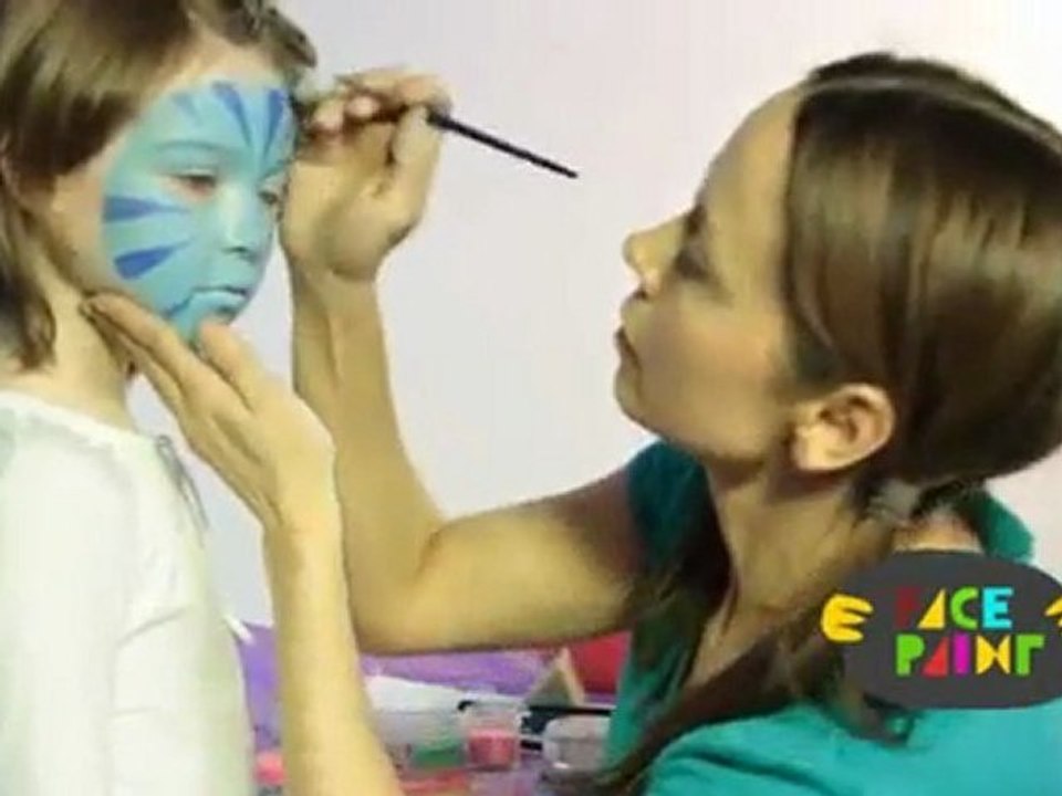 Blue Space Cat Face Painting Tutorial