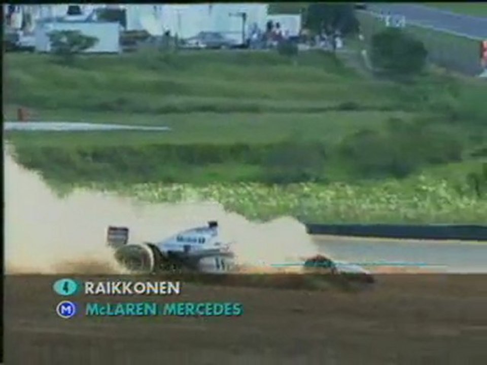 Brazil 2002 Kimi Räikkönen spins during race
