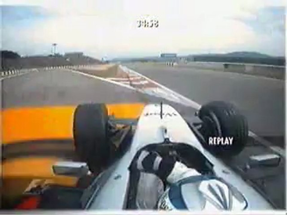 Spain 2002 Kimi Räikkönen goes wide at Qualifying