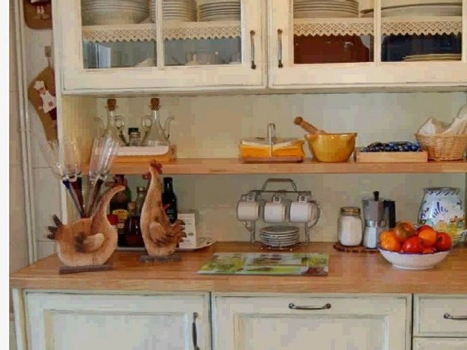 Mueble alacena vitrina encimera central estante diseñada artesania estilo envejecido www idees2 com