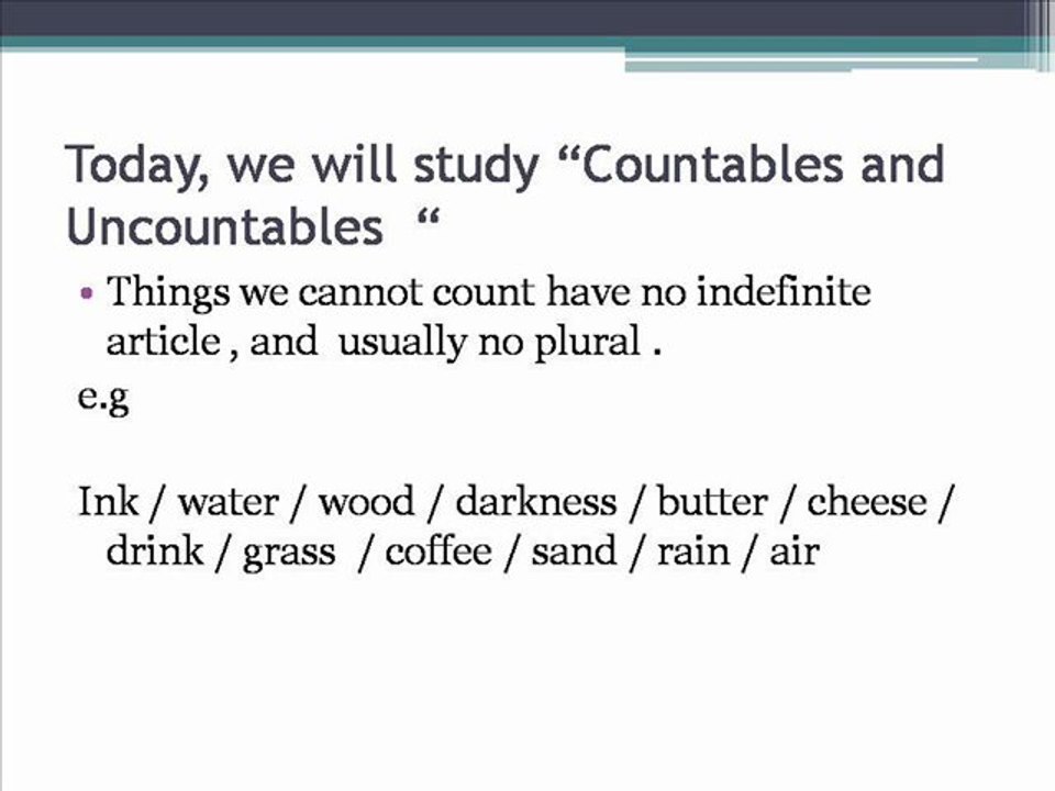 uncountables and countables I clase de inglés en granollers