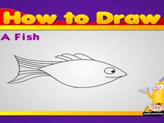 How to Draw Cartoon Animals Telugu - Fish